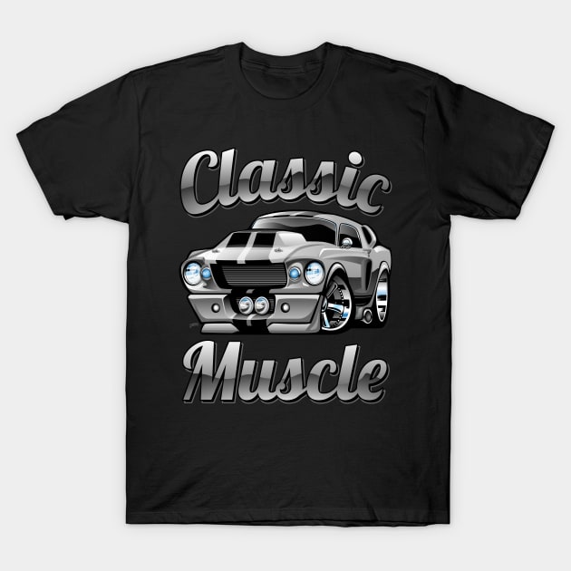 Classic Muscle Car Hot Rod Cartoon T-Shirt by hobrath